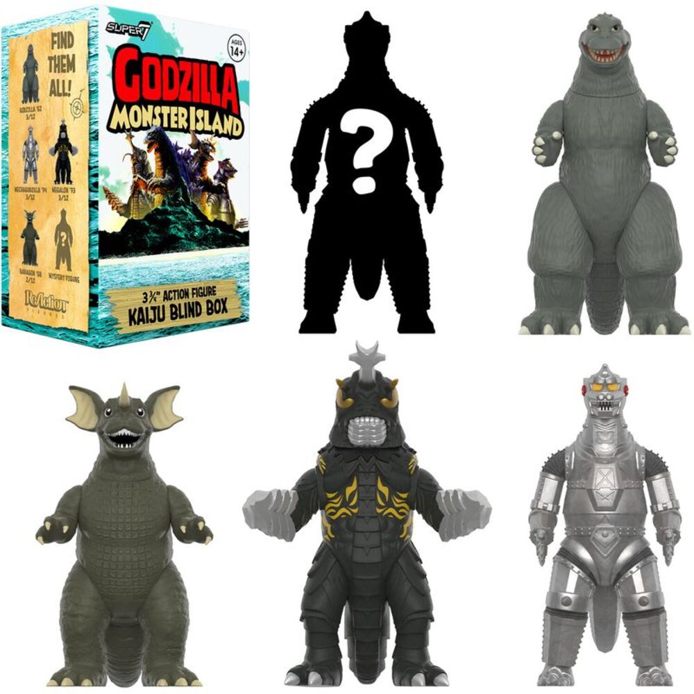 Super7 - Toho - Reaction Blind Box Wv7 - Monster Island 12pc Flat  COLLECTIBLES